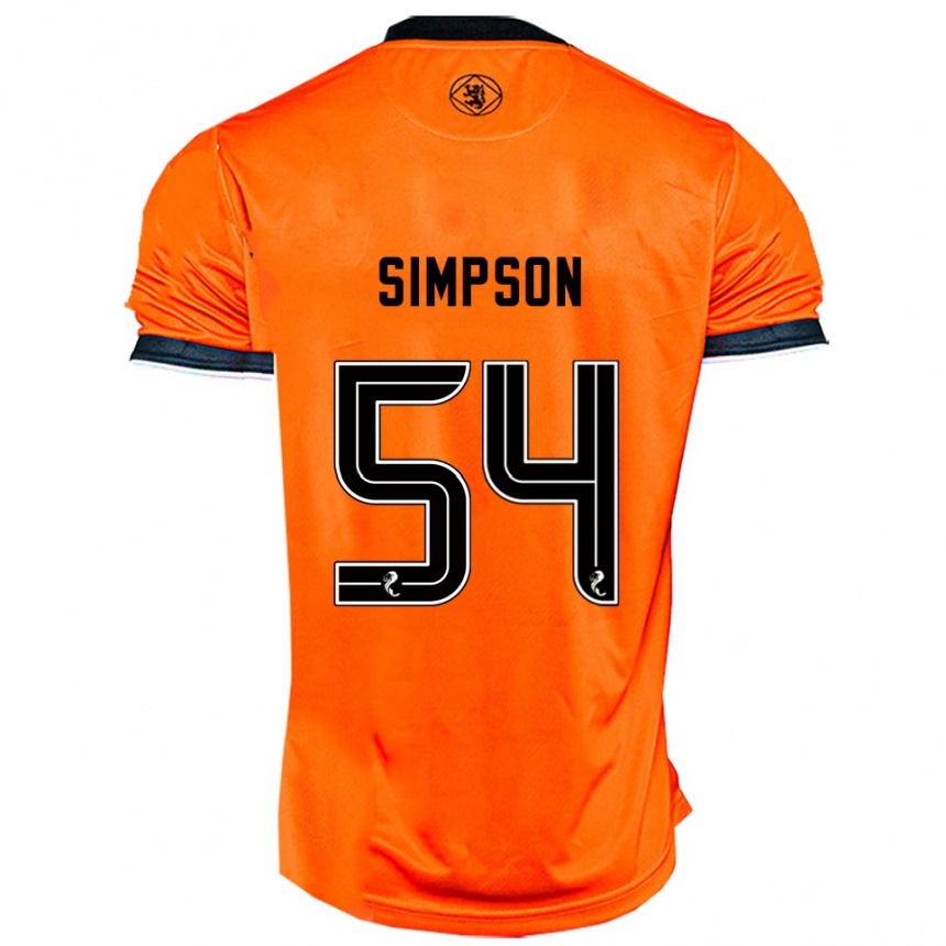 גברים כדורגל Finlay Simpson #54 כתום שחור ג'רזי ביתית 2025/26