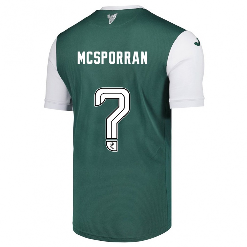 גברים כדורגל Arran Mcsporran #0 ירוק לבן ג'רזי ביתית 2025/26