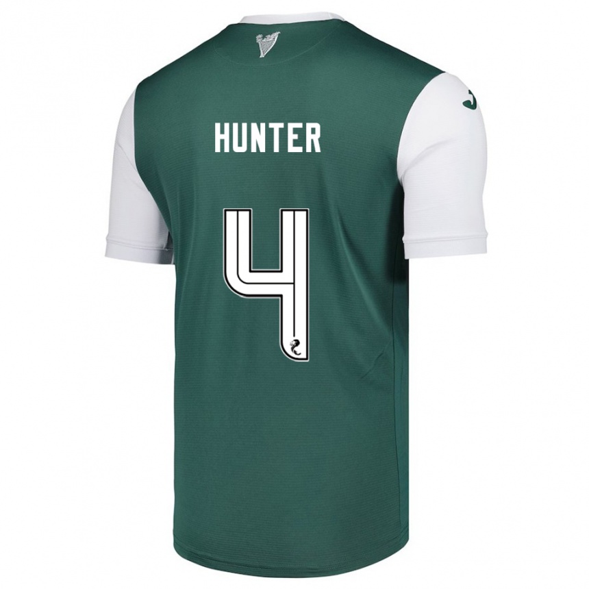 גברים כדורגל Siobhan Hunter #4 ירוק לבן ג'רזי ביתית 2025/26