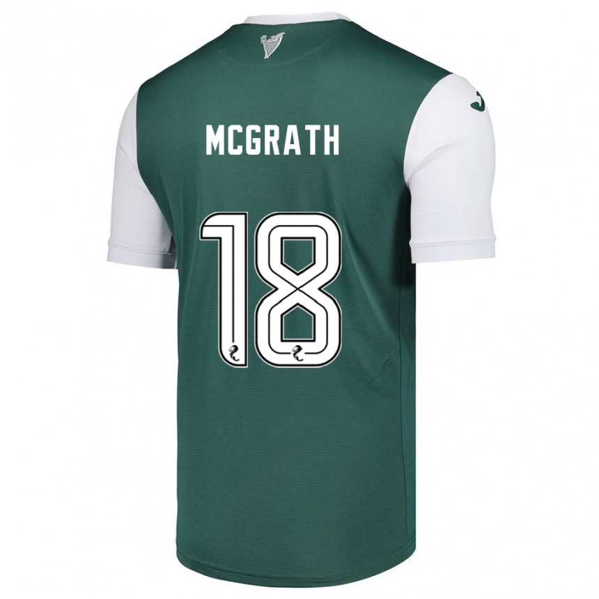 גברים כדורגל Joseph Mcgrath #18 ירוק לבן ג'רזי ביתית 2025/26