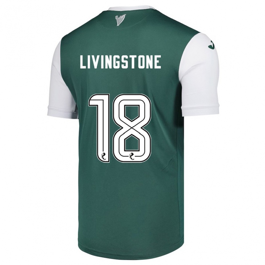 גברים כדורגל רוזי ליווינגסטון #18 ירוק לבן ג'רזי ביתית 2025/26