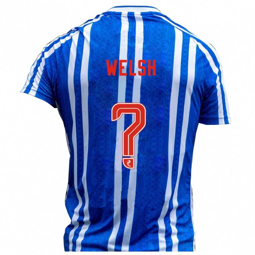 גברים כדורגל Cobi Welsh #0 כחול לבן ג'רזי ביתית 2025/26