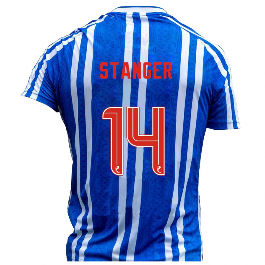 גברים כדורגל ג'ורג' סטאנגר #14 כחול לבן ג'רזי ביתית 2025/26