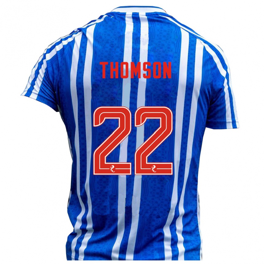 גברים כדורגל Jack Thomson #22 כחול לבן ג'רזי ביתית 2025/26