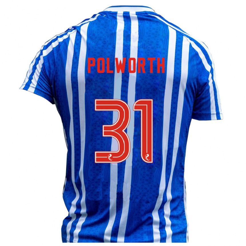 גברים כדורגל ליאם פולוורת' #31 כחול לבן ג'רזי ביתית 2025/26