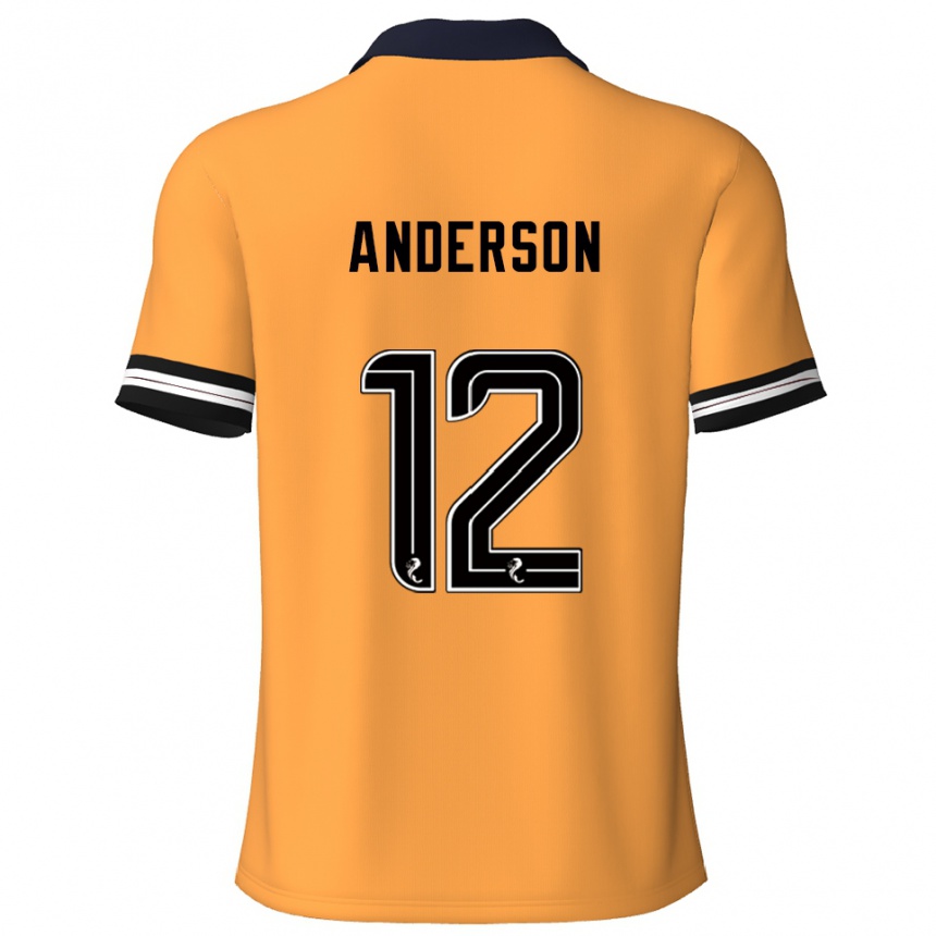גברים כדורגל Rhys Anderson #12 צהוב שחור ג'רזי ביתית 2025/26