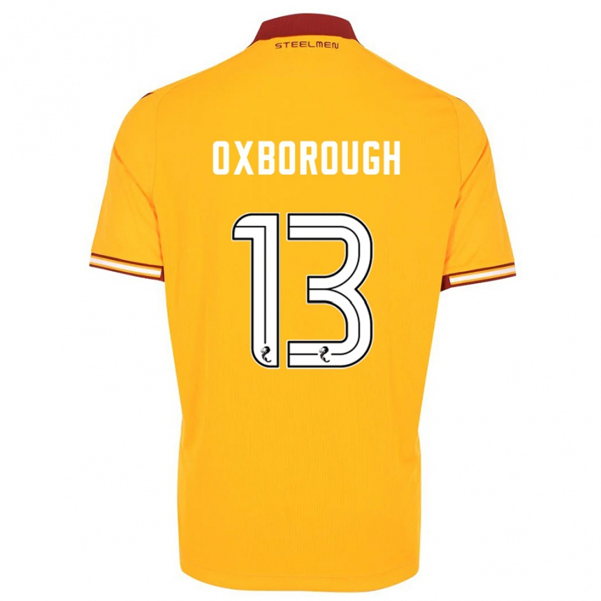 גברים כדורגל Aston Oxborough #13 צהוב בורדו ג'רזי ביתית 2025/26