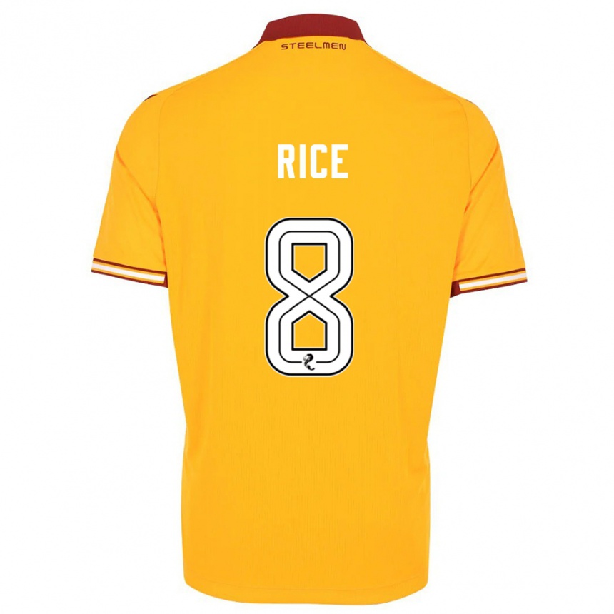 גברים כדורגל Katie Rice #8 צהוב בורדו ג'רזי ביתית 2025/26
