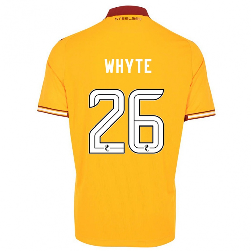 גברים כדורגל אוליבר ווייט #26 צהוב בורדו ג'רזי ביתית 2025/26