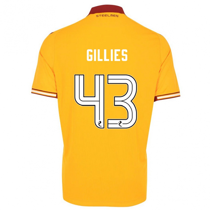 גברים כדורגל ג׳יי גיליס #43 צהוב בורדו ג'רזי ביתית 2025/26