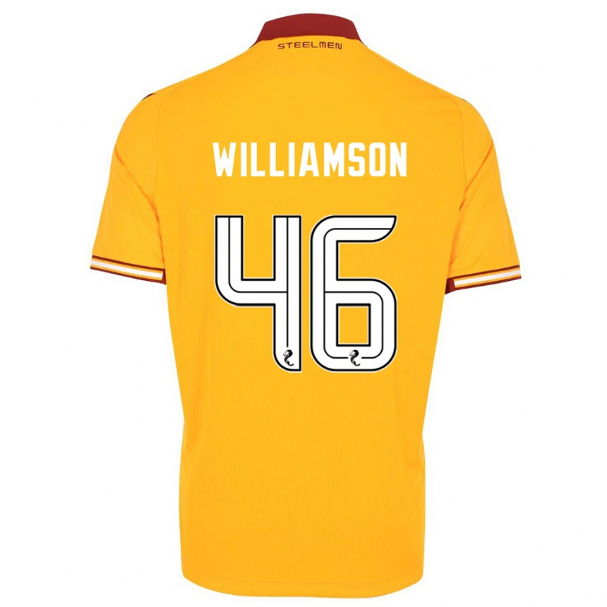 גברים כדורגל Scott Williamson #46 צהוב בורדו ג'רזי ביתית 2025/26
