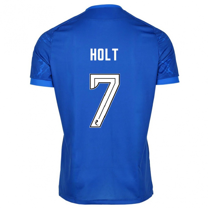 גברים כדורגל Jason Holt #7 כחול לבן ג'רזי ביתית 2025/26