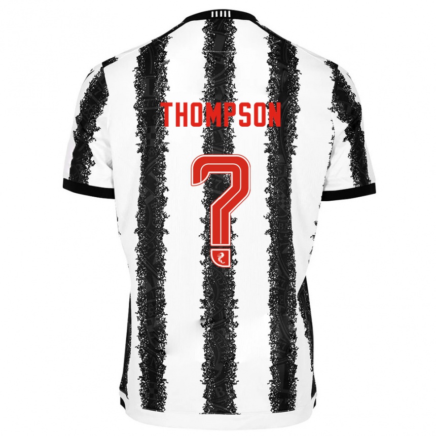 גברים כדורגל Struan Thompson #0 לבן שחור ג'רזי ביתית 2025/26