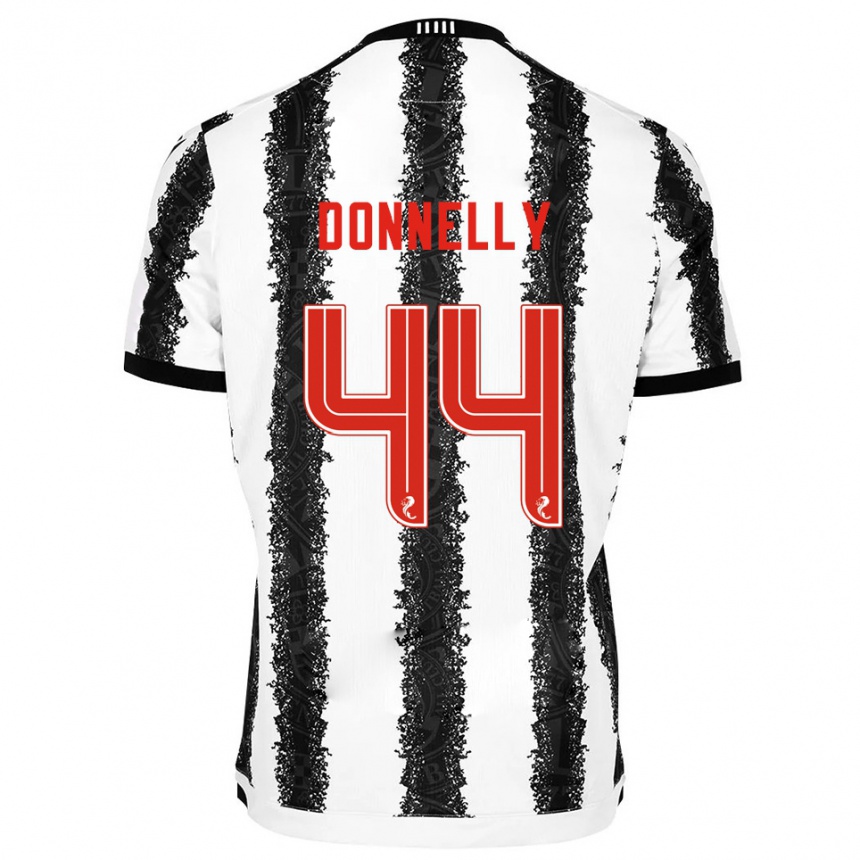 גברים כדורגל ליאם דונלי #44 לבן שחור ג'רזי ביתית 2025/26