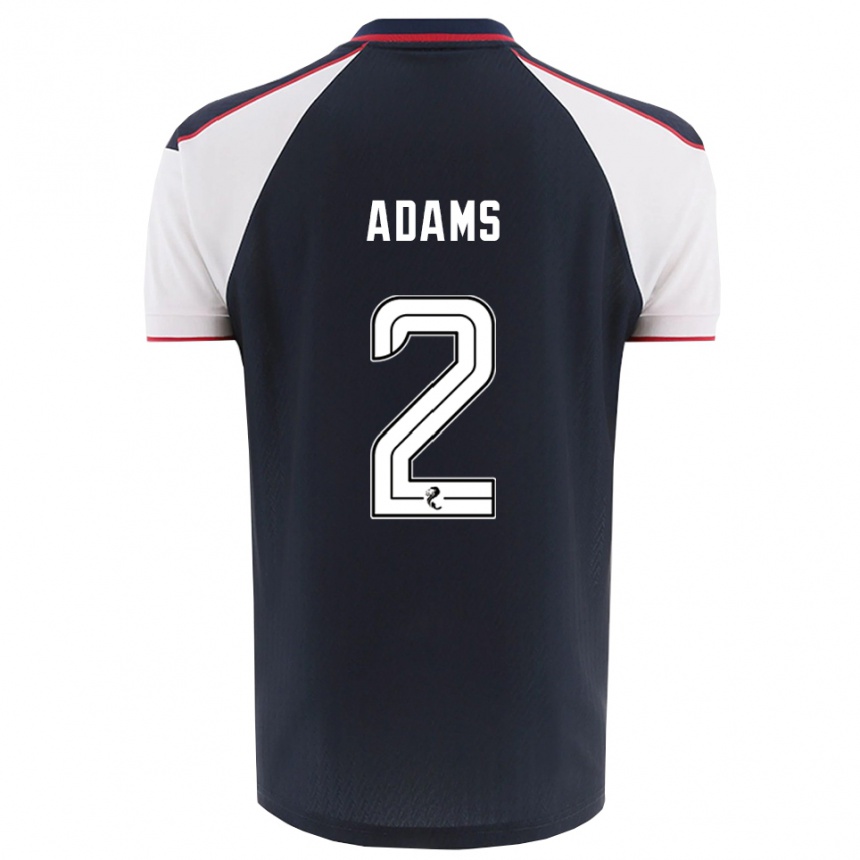 גברים כדורגל קילן אדמס #2 כחול נייבי לבן ג'רזי ביתית 2025/26