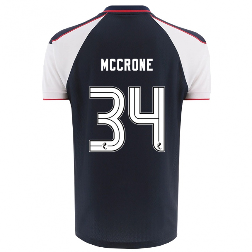 גברים כדורגל Caelan Mccrone #34 כחול נייבי לבן ג'רזי ביתית 2025/26