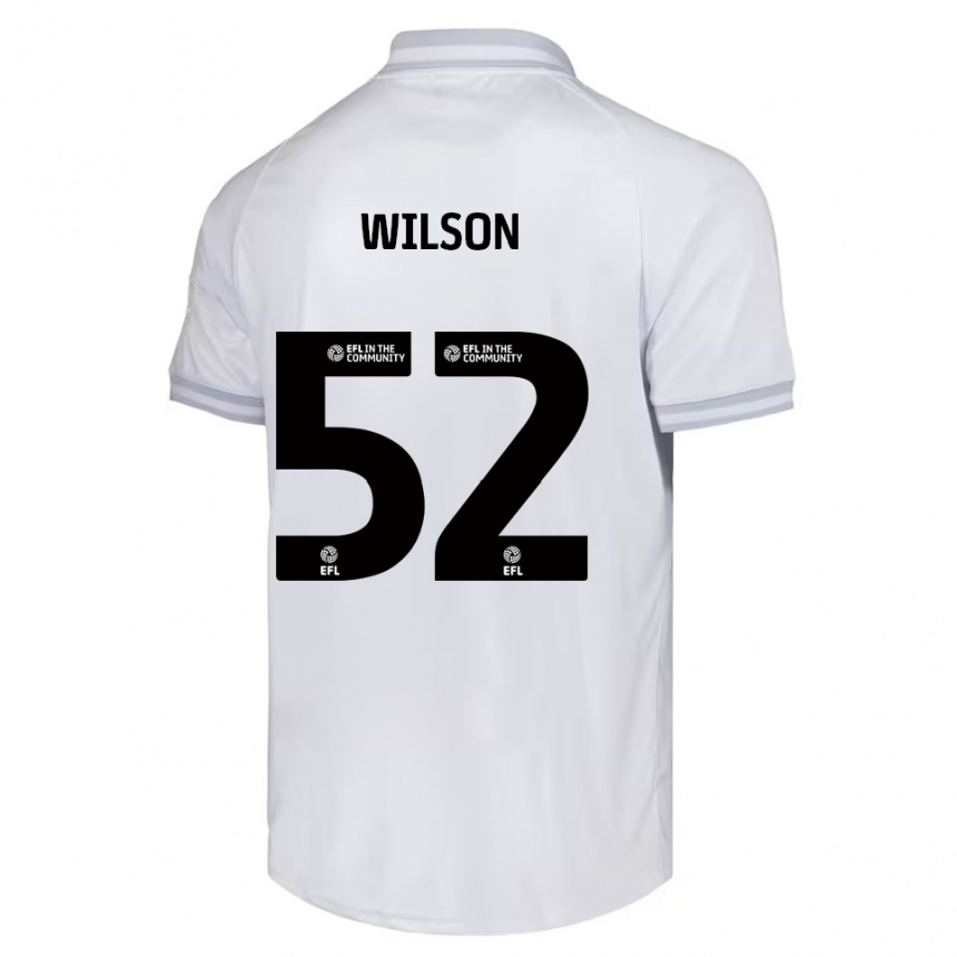 גברים כדורגל Aston Wilson #52 לבן אפור שחור הרחק ג'רזי 2025/26