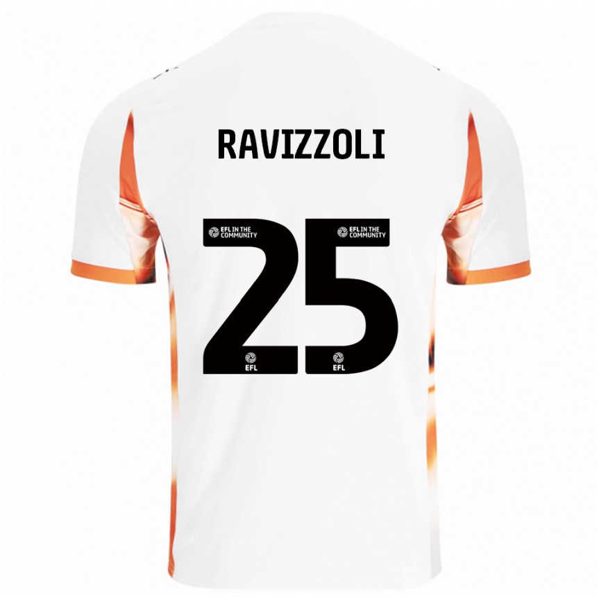 גברים כדורגל פרנקו רוויסולי #25 לבן כתום שחור הרחק ג'רזי 2025/26