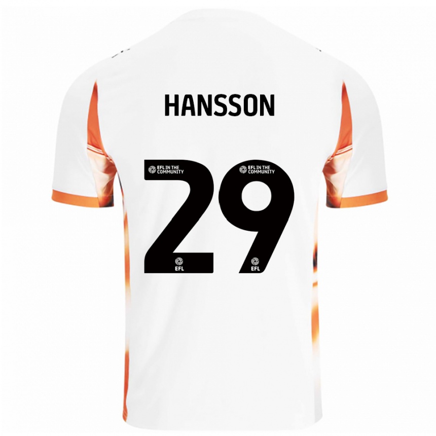 גברים כדורגל אמיל הנסון #29 לבן כתום שחור הרחק ג'רזי 2025/26