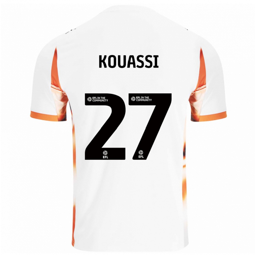 גברים כדורגל קיליאן קואסי #27 לבן כתום שחור הרחק ג'רזי 2025/26