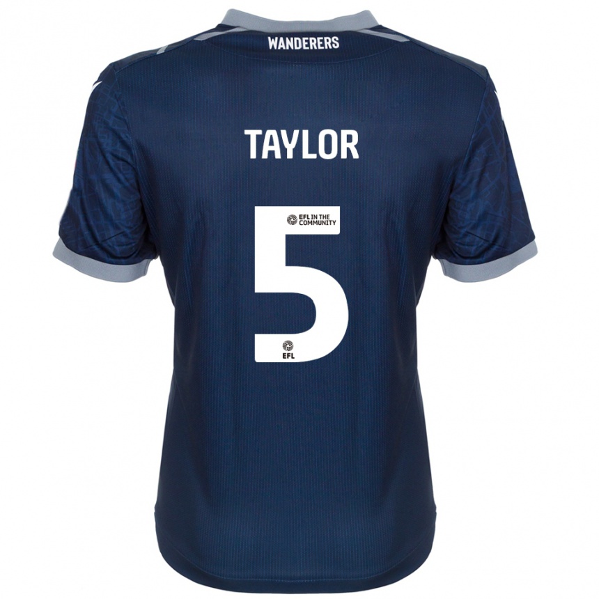 גברים כדורגל Richard Taylor #5 כחול נייבי אפור הרחק ג'רזי 2025/26