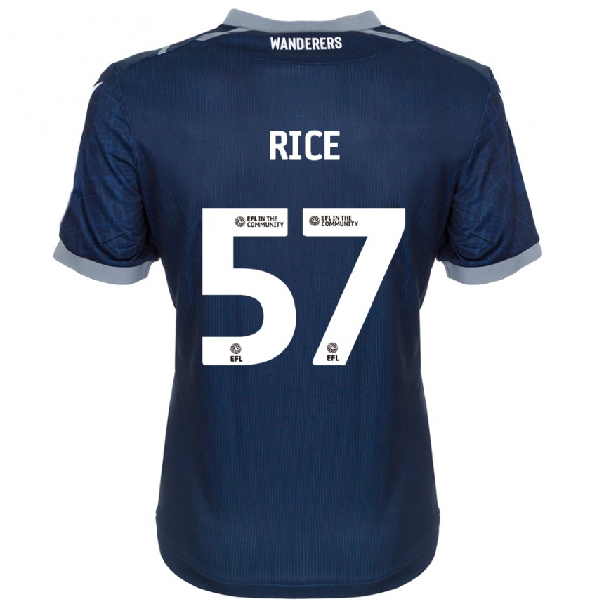 גברים כדורגל Harrison Rice #57 כחול נייבי אפור הרחק ג'רזי 2025/26