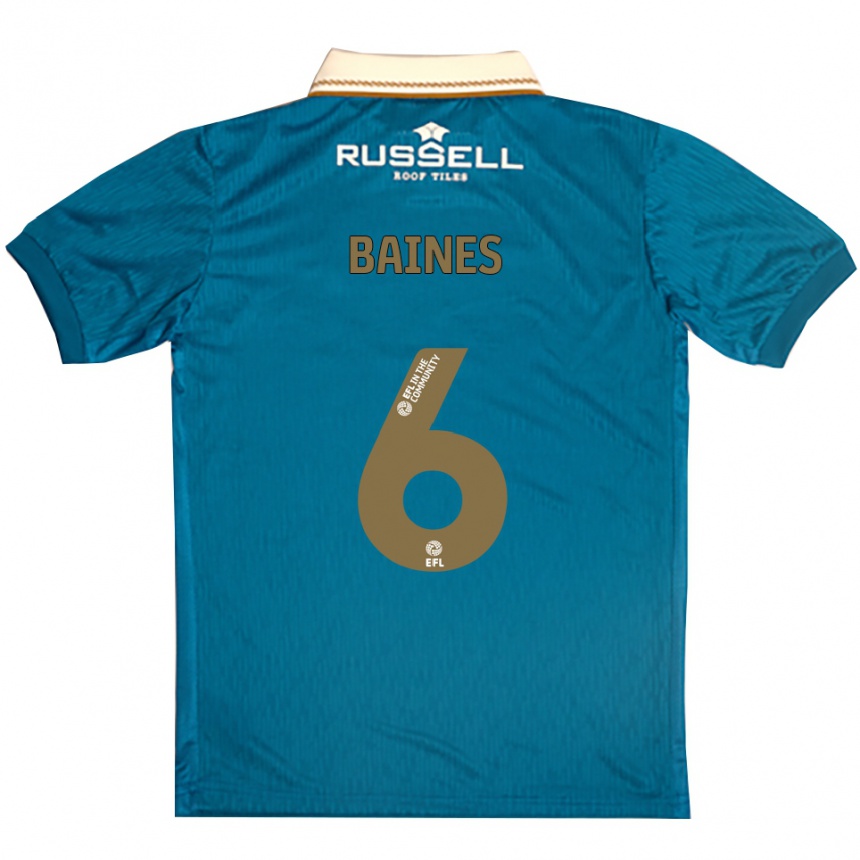 גברים כדורגל Hannah Baines #6 תכלת לבן הרחק ג'רזי 2025/26