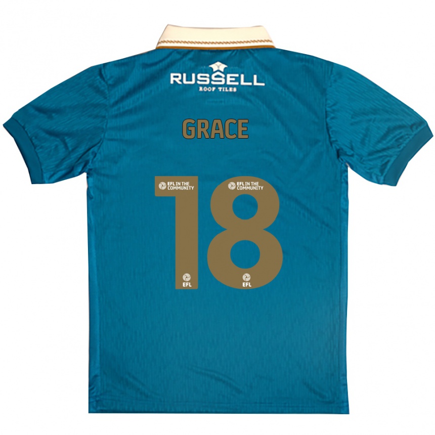 גברים כדורגל Grace Hennessy-Fernåndez #18 תכלת לבן הרחק ג'רזי 2025/26