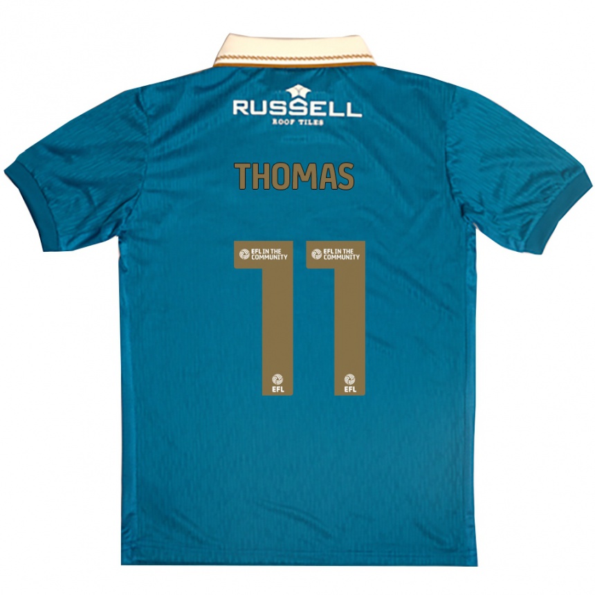 גברים כדורגל Shanae Thomas #11 תכלת לבן הרחק ג'רזי 2025/26