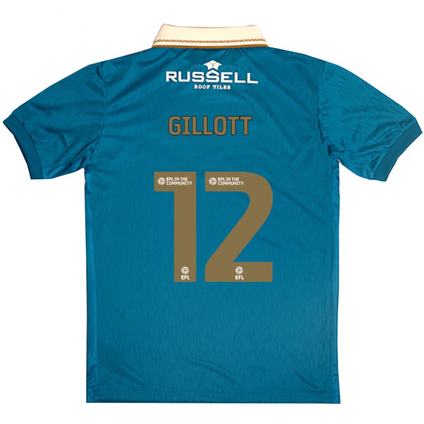 גברים כדורגל Emily Gillott #12 תכלת לבן הרחק ג'רזי 2025/26