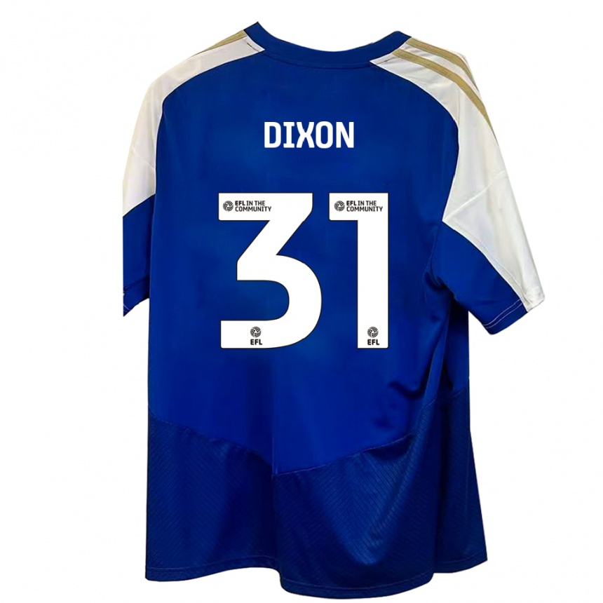 גברים כדורגל Ellen Dixon #31 כחול לבן זהב הרחק ג'רזי 2025/26 גברים כדורגל Ellen Dixon #31 כחול לבן זהב הרחק ג'רזי 2025/26