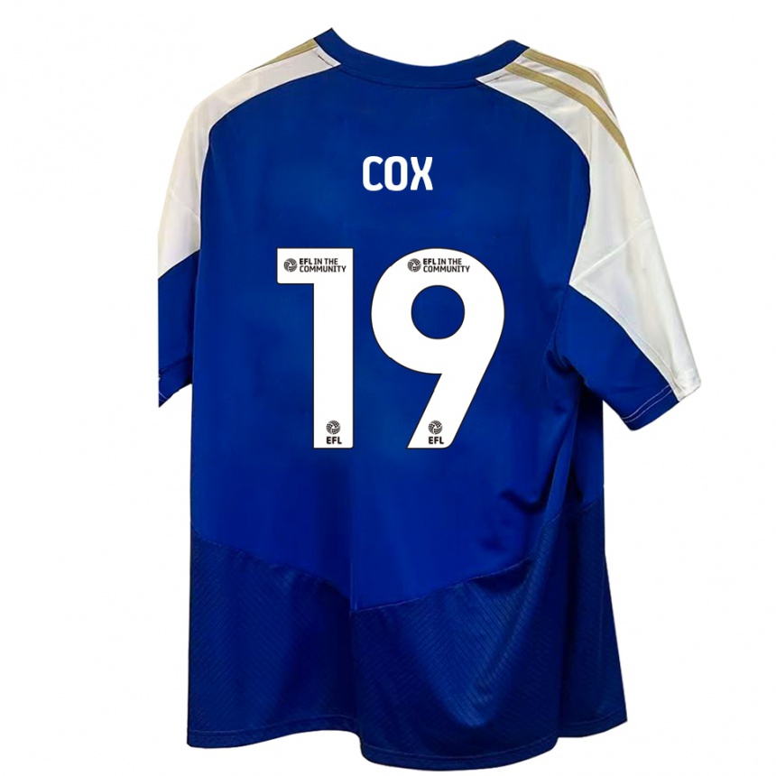 גברים כדורגל סאני קוקס #19 כחול לבן זהב הרחק ג'רזי 2025/26