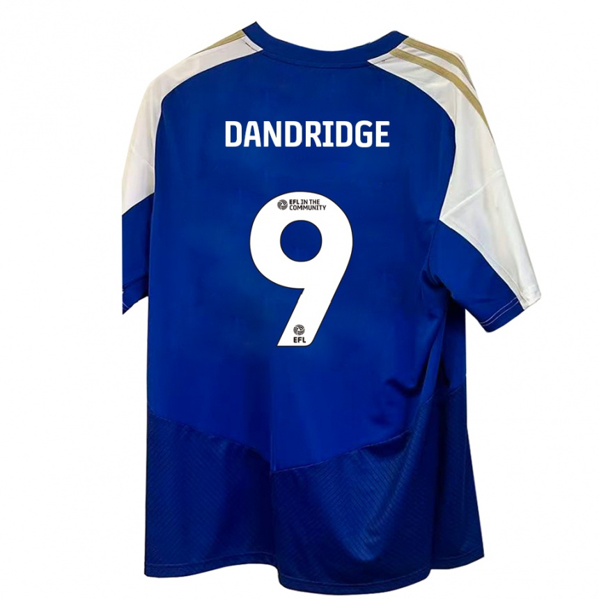 גברים כדורגל Rebecca Dandridge #9 כחול לבן זהב הרחק ג'רזי 2025/26