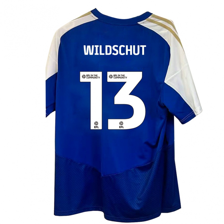 גברים כדורגל יאניק וילדסחוט #13 כחול לבן זהב הרחק ג'רזי 2025/26 גברים כדורגל יאניק וילדסחוט #13 כחול לבן זהב הרחק ג'רזי 2025/26
