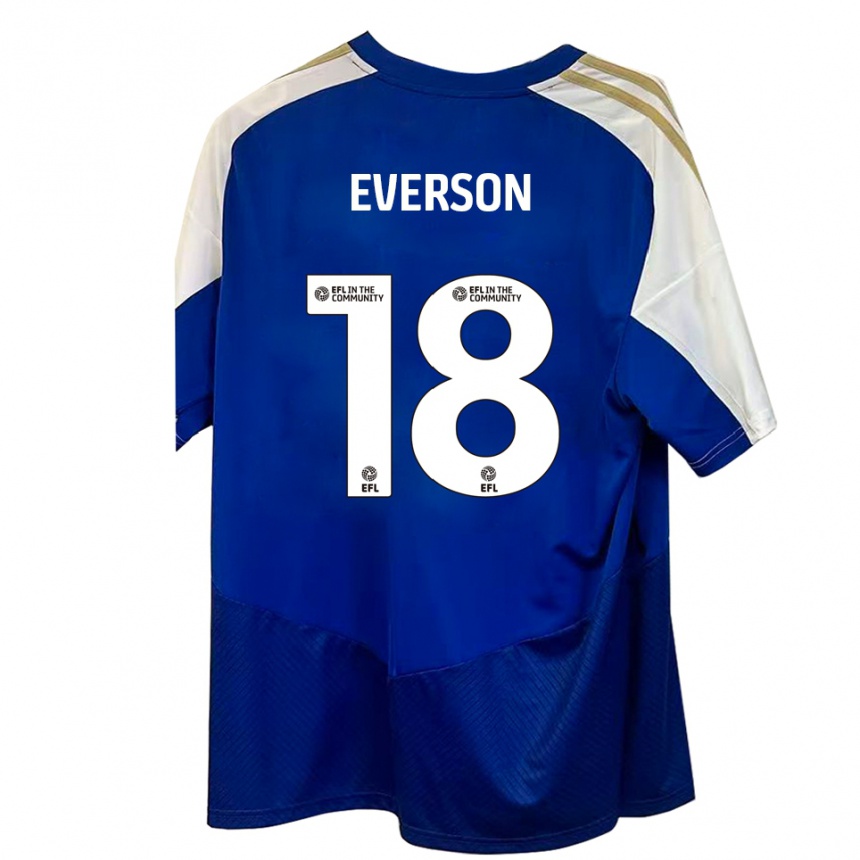 גברים כדורגל Beth Everson #18 כחול לבן זהב הרחק ג'רזי 2025/26