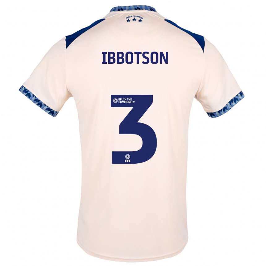 גברים כדורגל Beth Ibbotson #3 לבן שמנת כחול נייבי הרחק ג'רזי 2025/26