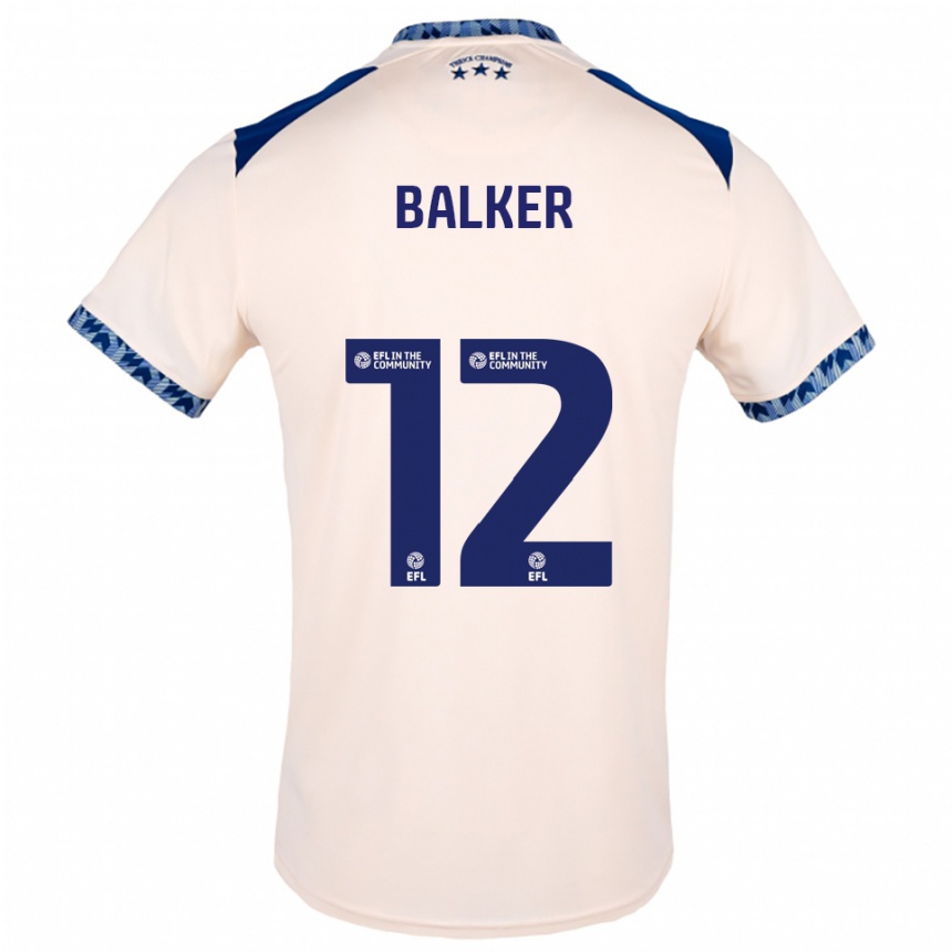 גברים כדורגל Radinio Balker #12 לבן שמנת כחול נייבי הרחק ג'רזי 2025/26