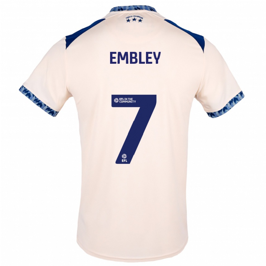 גברים כדורגל לאה ג'ייד אמבלי #7 לבן שמנת כחול נייבי הרחק ג'רזי 2025/26