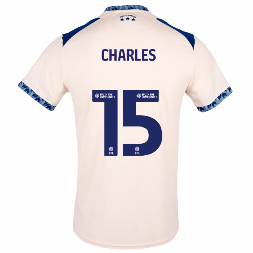 גברים כדורגל דיון צ'ארלס #15 לבן שמנת כחול נייבי הרחק ג'רזי 2025/26