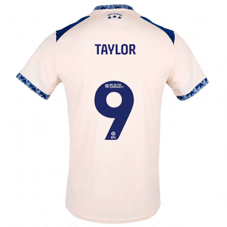 גברים כדורגל ג'ו טיילור #9 לבן שמנת כחול נייבי הרחק ג'רזי 2025/26