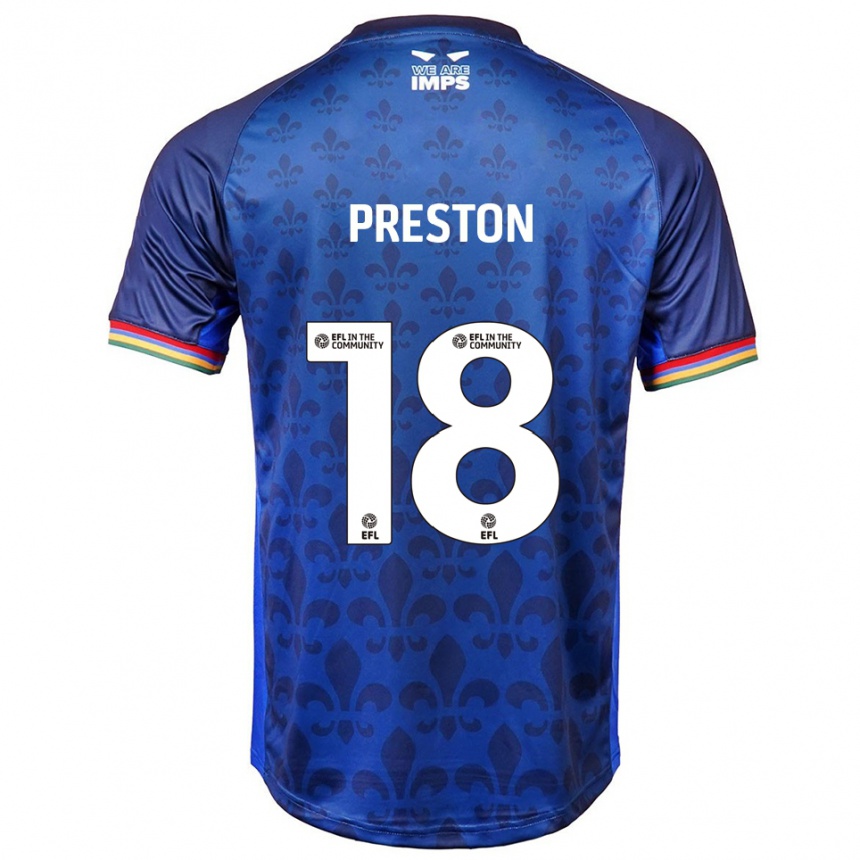 גברים כדורגל Rory Preston #18 כחול נייבי הרחק ג'רזי 2025/26