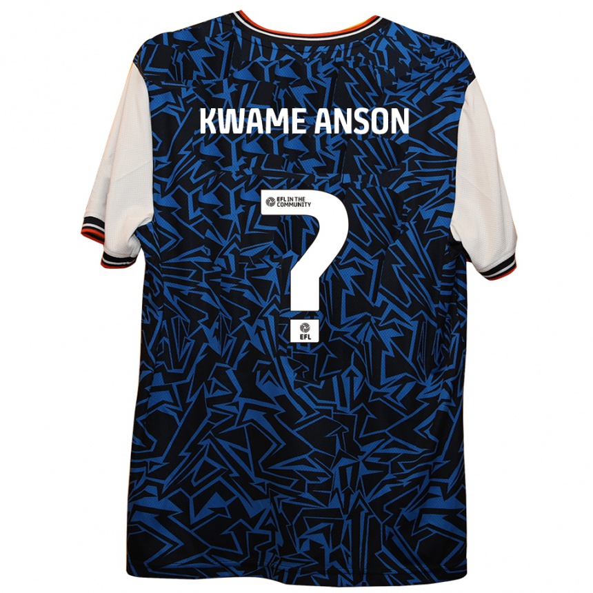 גברים כדורגל Enoch Kwame Anson #0 כחול שחור לבן הרחק ג'רזי 2025/26