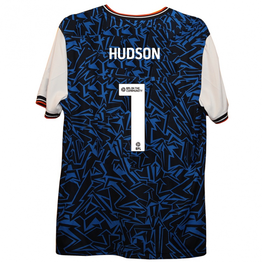 גברים כדורגל Sarah Hudson #1 כחול שחור לבן הרחק ג'רזי 2025/26