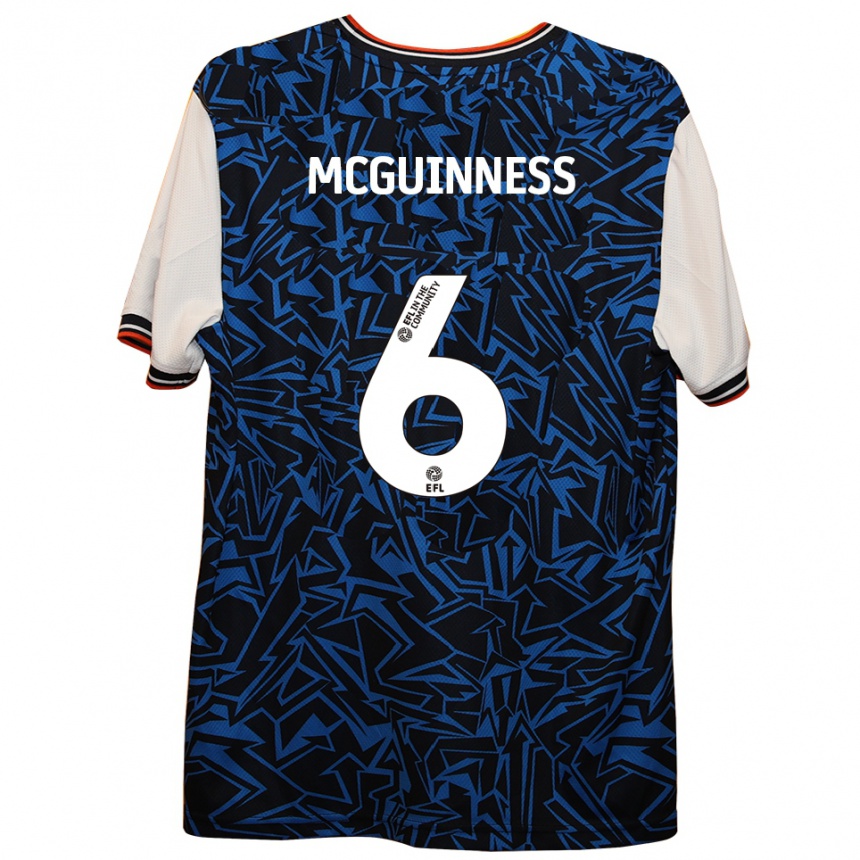 גברים כדורגל מארק מקגינס #6 כחול שחור לבן הרחק ג'רזי 2025/26