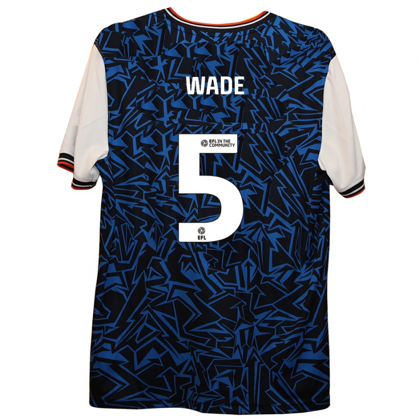 גברים כדורגל Elly Wade #5 כחול שחור לבן הרחק ג'רזי 2025/26