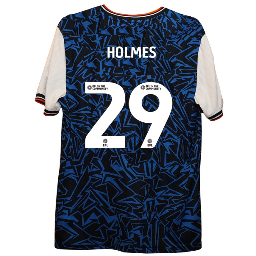 גברים כדורגל טום הולמס #29 כחול שחור לבן הרחק ג'רזי 2025/26