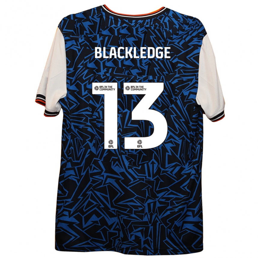 גברים כדורגל Henry Blackledge #13 כחול שחור לבן הרחק ג'רזי 2025/26