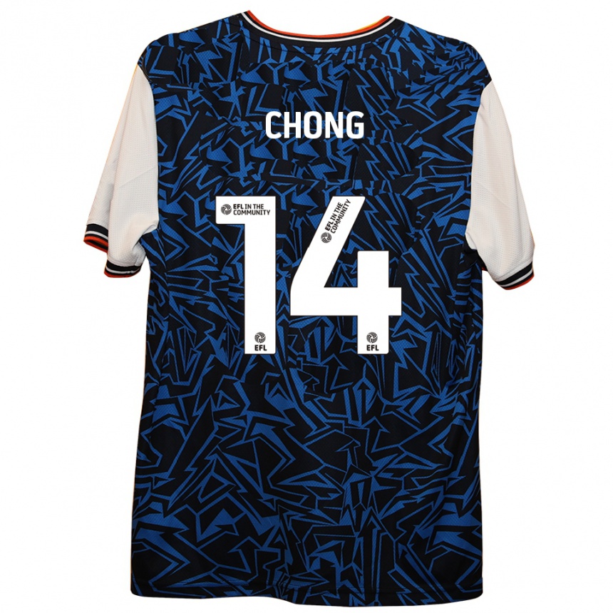 גברים כדורגל טהיט צ'ונג #14 כחול שחור לבן הרחק ג'רזי 2025/26