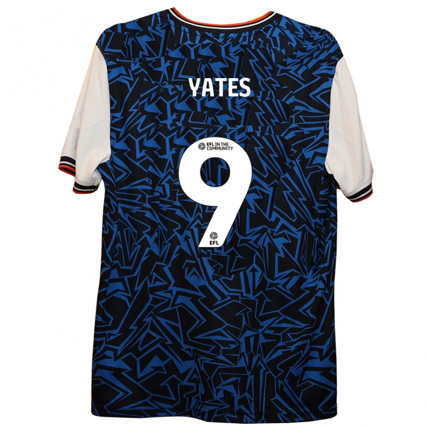 גברים כדורגל ג'רי ייטס #9 כחול שחור לבן הרחק ג'רזי 2025/26 גברים כדורגל ג'רי ייטס #9 כחול שחור לבן הרחק ג'רזי 2025/26