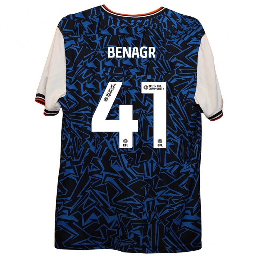 גברים כדורגל Benedict Benagr #41 כחול שחור לבן הרחק ג'רזי 2025/26